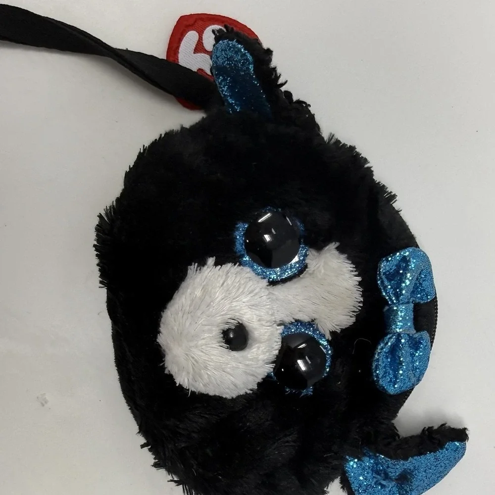 TRACEY THE DOG Ty Gear Beanie Baby Gear Wristlet Coin Purse 2013 Blue Bow
